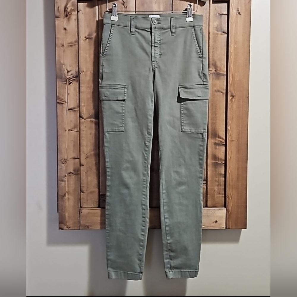 J. Crew Green Washed High Rise Stretch Skinny Cargo Pants Size 24